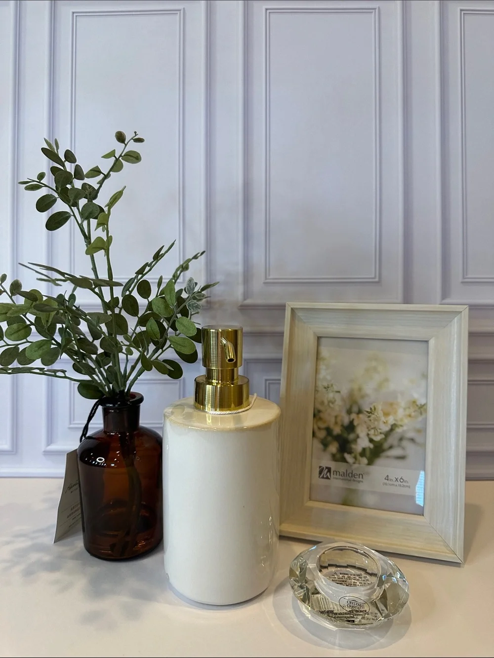 Target Ceramic Soap Dispenser, faux plant & frame Green Box Set #1